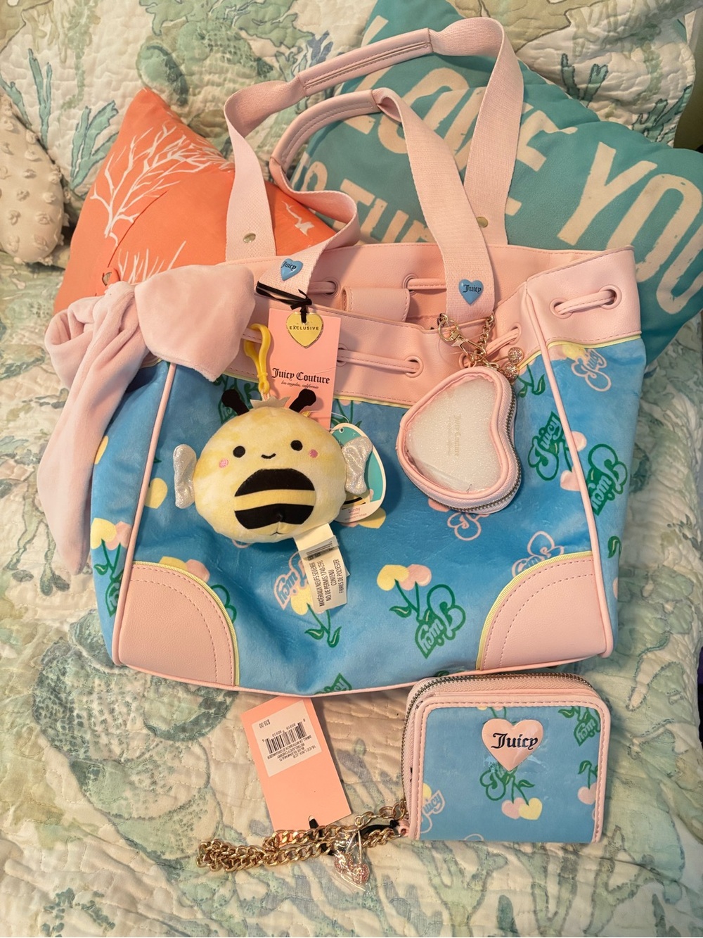 Juicy couture cherry retro daydreamer w/ matching wallet